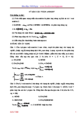 Kỹ xảo giải toán Andehit